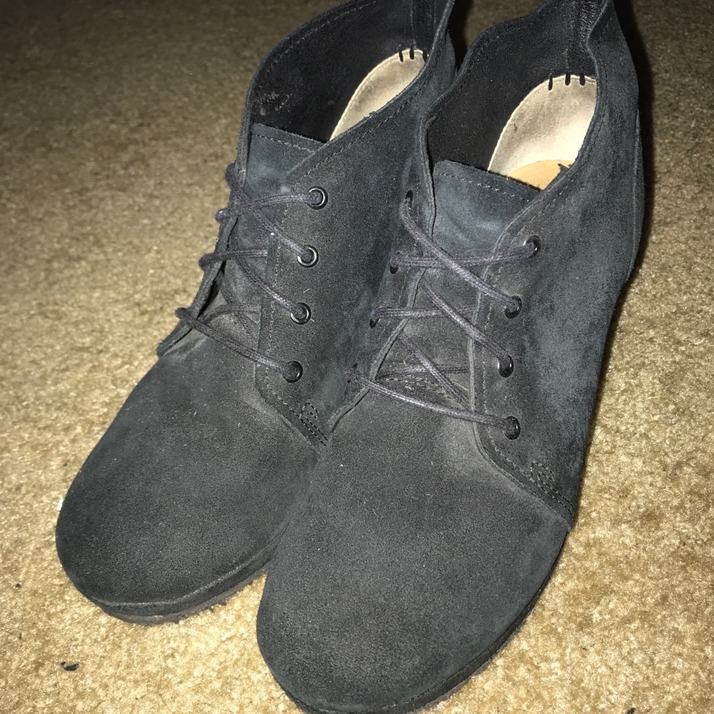 Clarks Suede Wedge Booties